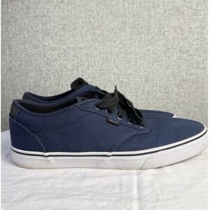 VANS Mens Atwood Deluxe Skateboarding Shoes Sneakers Navy Blue Canvas Size 13
